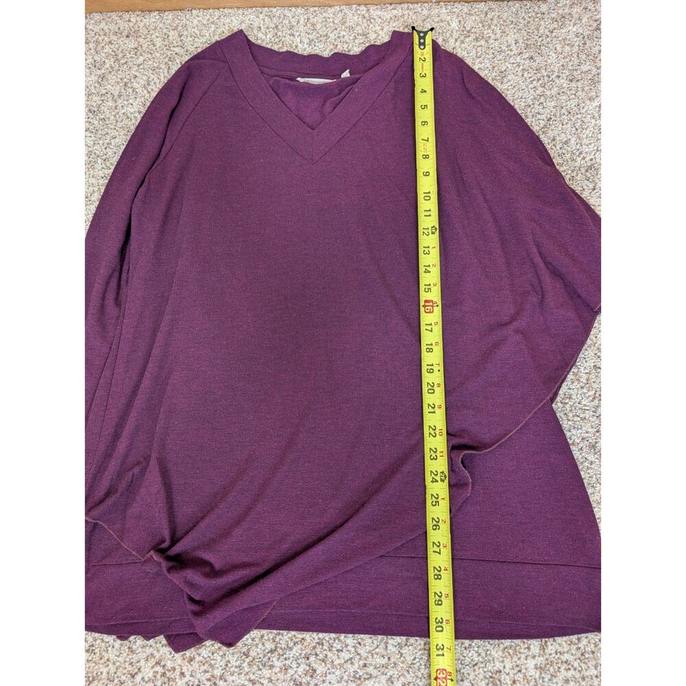 Soft Surrounding Madeleine Tunic Blouse Top V-Neck Size Large Plum Purple - Picture 8 of 11
